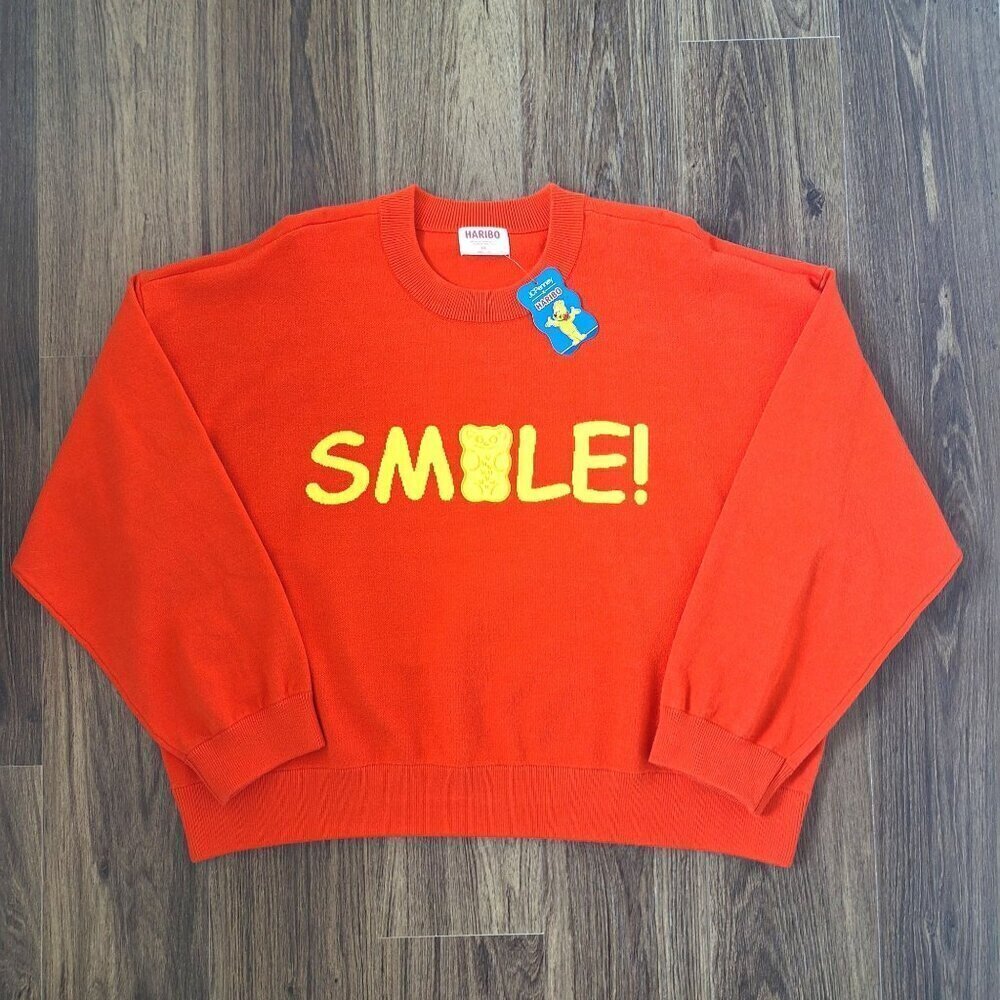 NWT Haribo Knitted Orange Medium Thickness Stretchy Pullover Size 2X Rayon Blend